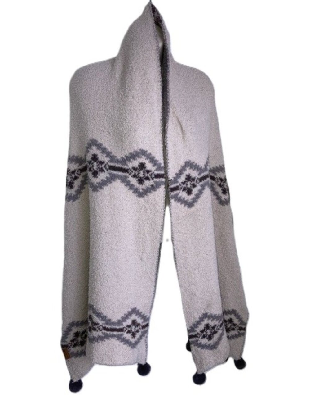 SIMPLY SOUTHERN Blanket Scarf Shawl Poncho Wrap with Pom Pom Fringe  38 x 20 in
